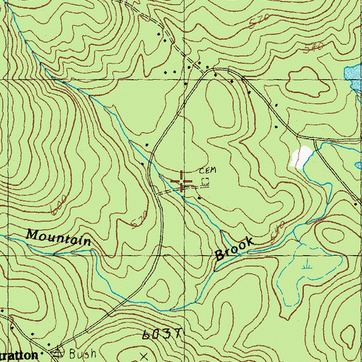 Topographic Map of Ball Cemetery, VT