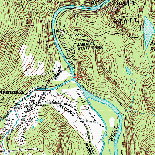 Topographic Map of Ball Mountain Brook, VT