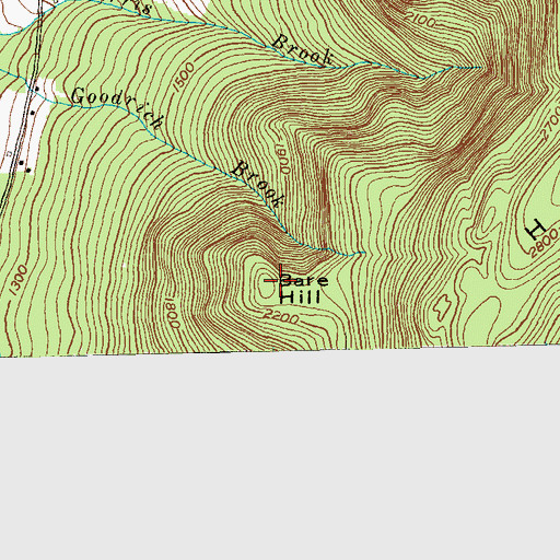 Topographic Map of Bare Hill, VT