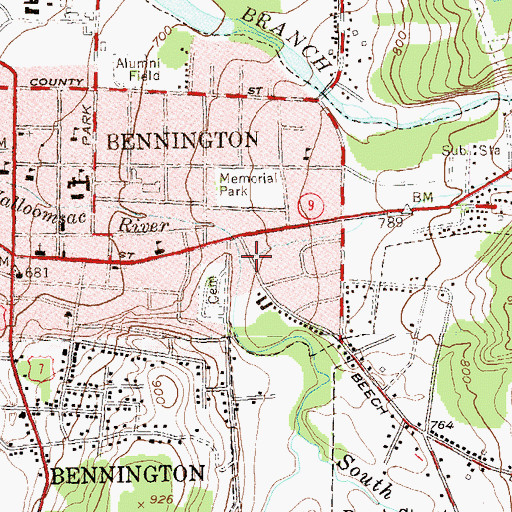Topographic Map of Barney Brook, VT