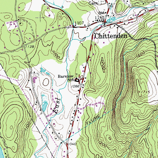 Topographic Map of Barstow Memorial School, VT