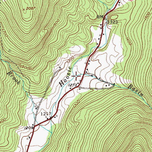 Topographic Map of Basin Brook, VT