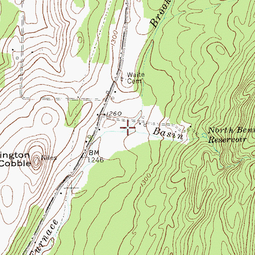 Topographic Map of Basin Brook, VT