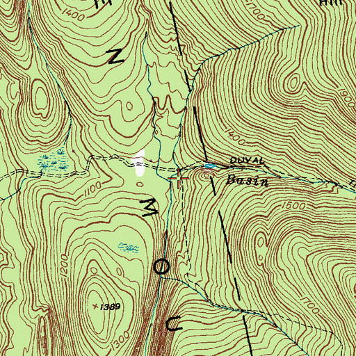 Topographic Map of Basin Brook, VT