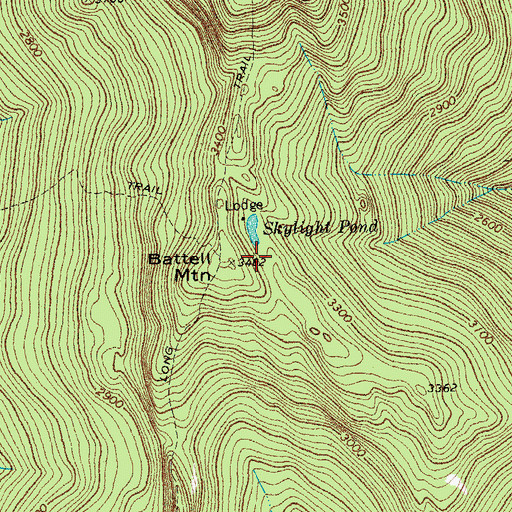 Topographic Map of Battell Mountain, VT