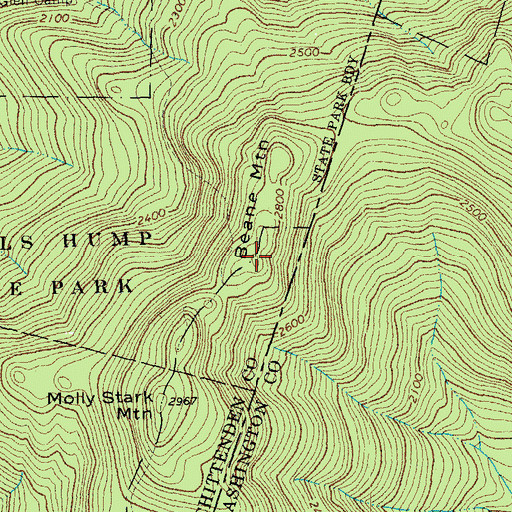 Topographic Map of Beane Mountain, VT