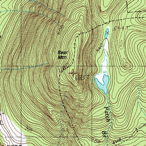 Topographic Map of Bear Mountain, VT