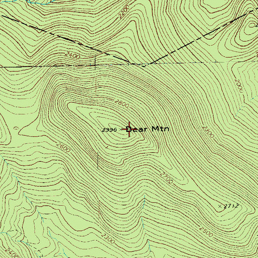 Topographic Map of Bear Mountain, VT