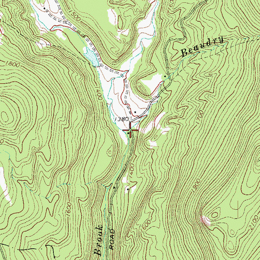 Topographic Map of Beaudry Brook, VT