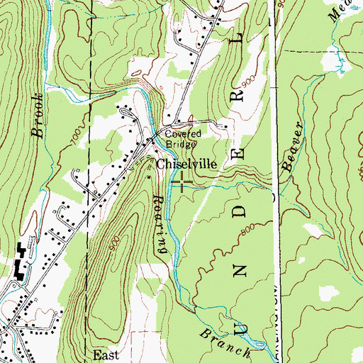 Topographic Map of Beaver Meadow Brook, VT