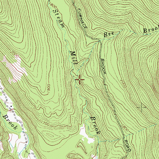 Topographic Map of Bee Brook, VT