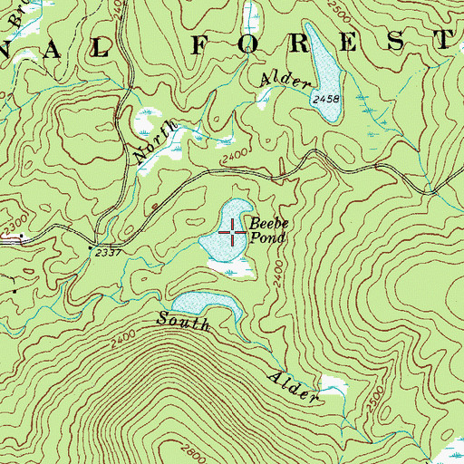 Topographic Map of Beebe Pond, VT