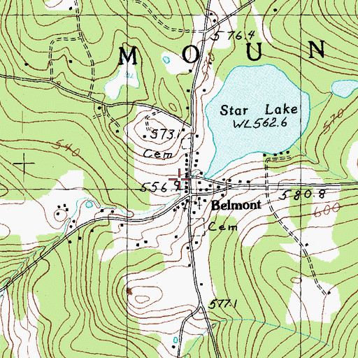 Topographic Map of Belmont, VT