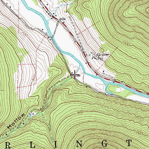 Topographic Map of Benedict Hollow, VT