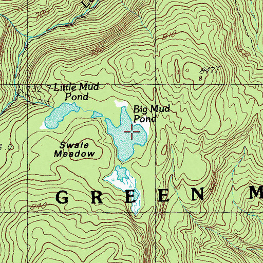 Topographic Map of Big Mud Pond, VT