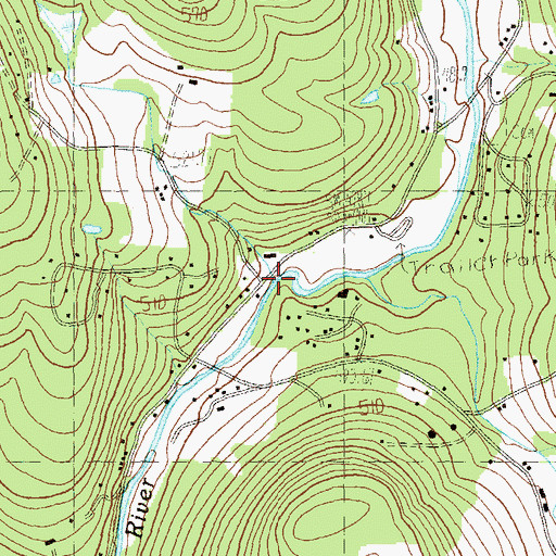 Topographic Map of Bill Brook, VT