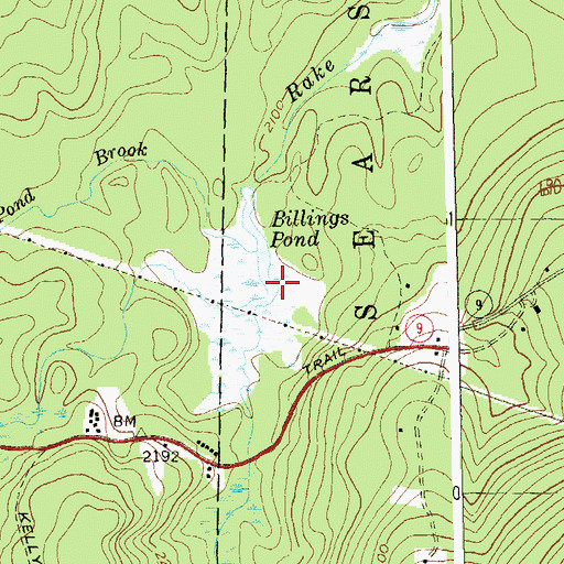 Topographic Map of Billings Pond, VT