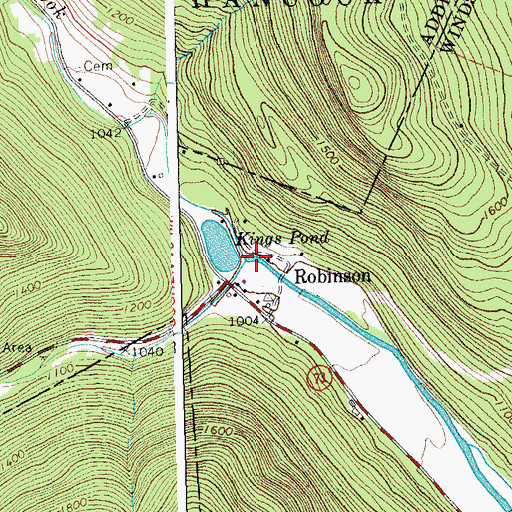 Topographic Map of Bingo Brook, VT