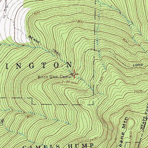 Topographic Map of Birch Glen Camp, VT
