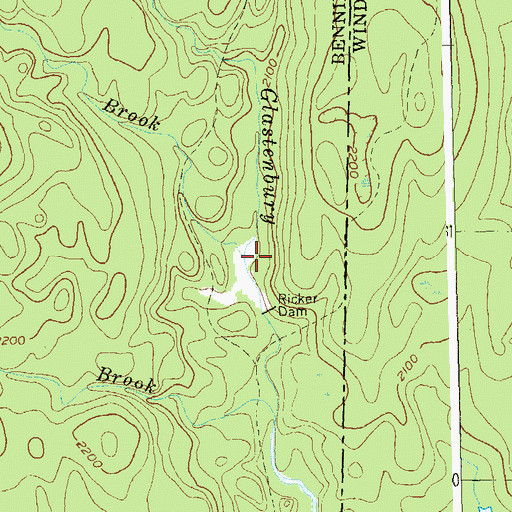 Topographic Map of Blind Brook, VT