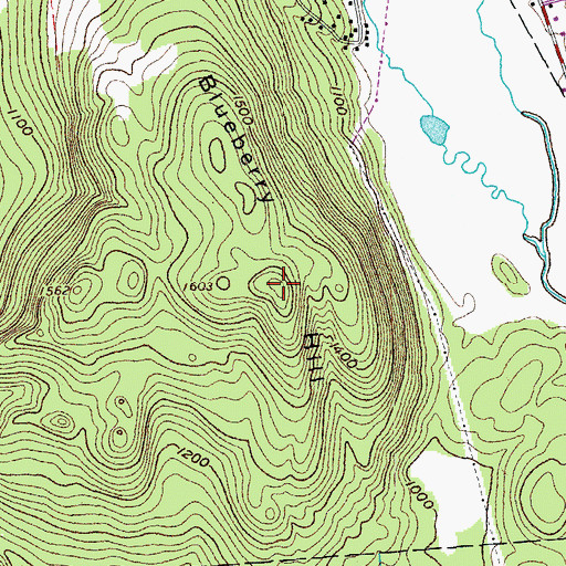 Topographic Map of Blueberry Hill, VT