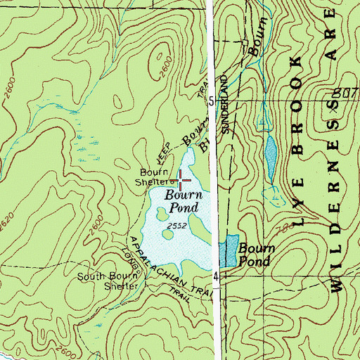 Topographic Map of Bourn Shelter, VT