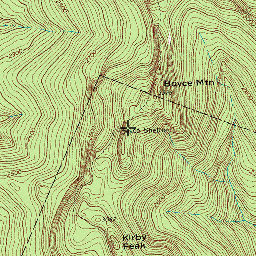 Topographic Map of Boyce Shelter, VT