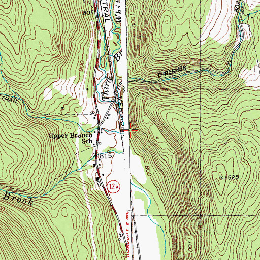 Topographic Map of Brackett Brook, VT