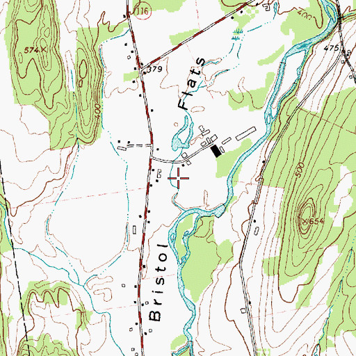Topographic Map of Bristol Flats, VT