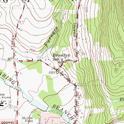 Topographic Map of Brooklyn School, VT