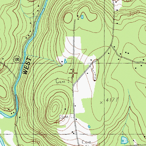 Topographic Map of Brooks Cemetery, VT