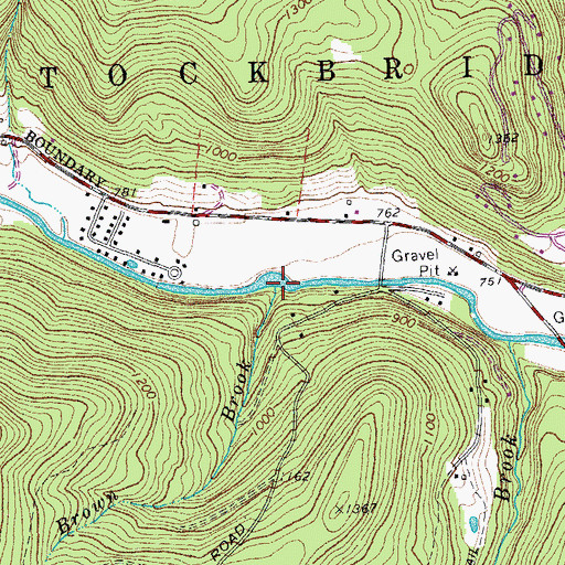Topographic Map of Brown Brook, VT