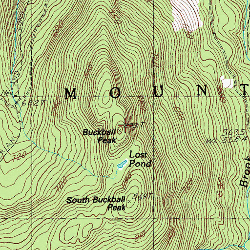 Topographic Map of Buckball Peak, VT