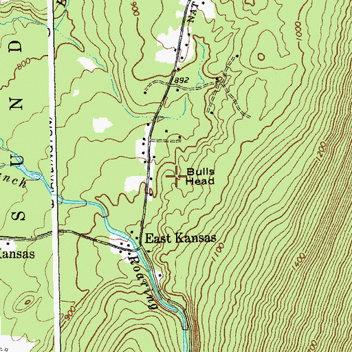 Topographic Map of Bulls Head, VT