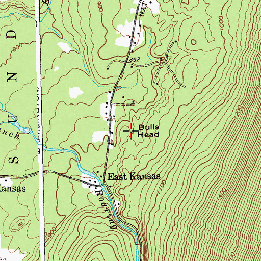 Topographic Map of Bulls Head, VT