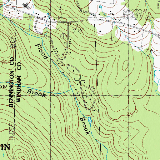 Topographic Map of Burnt Meadow Brook, VT