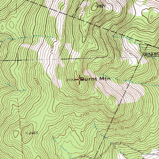 Topographic Map of Burnt Mountain, VT