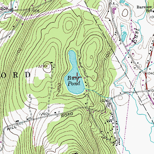 Topographic Map of Burr Pond, VT