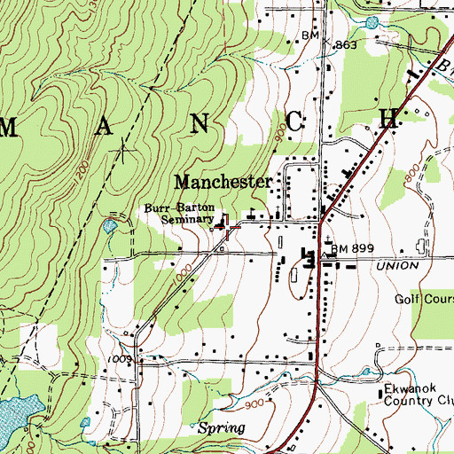 Topographic Map of Burr and Burton Academy, VT