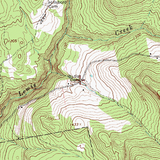 Topographic Map of Norton Cemetery, VT