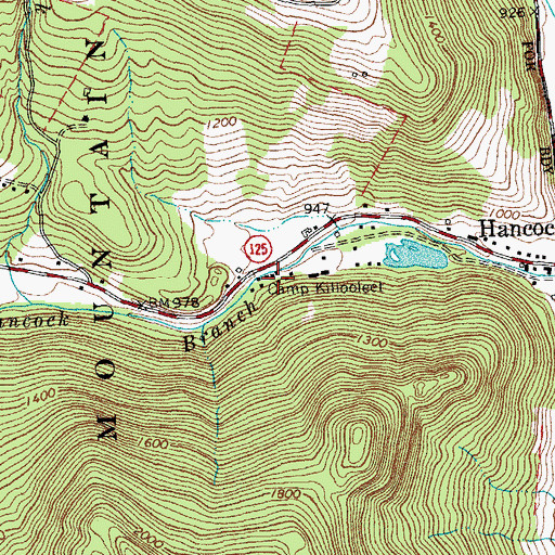 Topographic Map of Camp Killooleet, VT