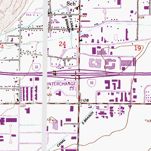Topographic Map of Interchange One Hundred Fifty One, AZ