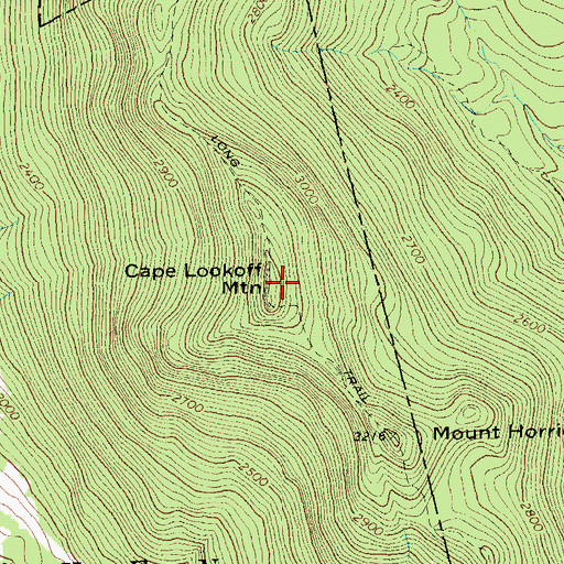 Topographic Map of Cape Lookoff Mountain, VT