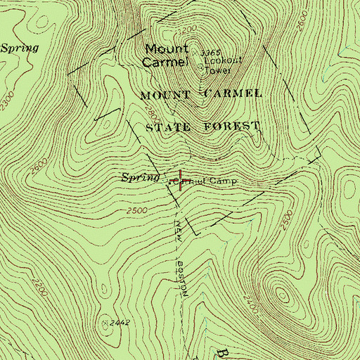 Topographic Map of Carmel Camp, VT