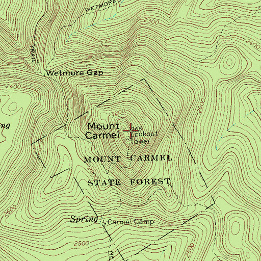 Topographic Map of Mount Carmel, VT