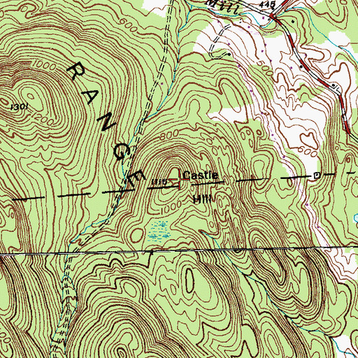 Topographic Map of Castle Hill, VT