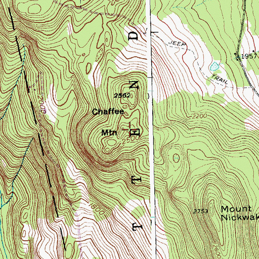 Topographic Map of Chaffee Mountain, VT