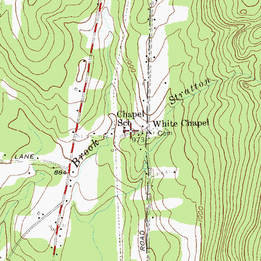 Topographic Map of Chapel School, VT