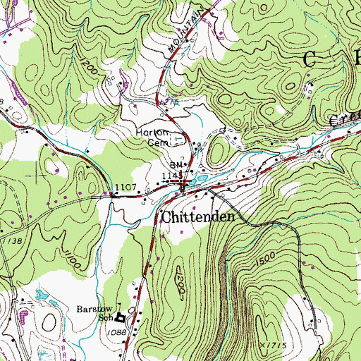 Topographic Map of Chittenden, VT