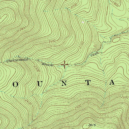 Topographic Map of Chittenden Brook Trail, VT